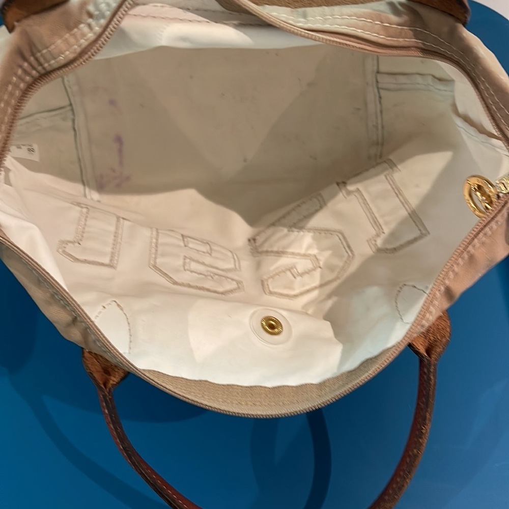 Longchamp small bag special limited edition beige with terry cloth numbers Y2K - Picture 8 of 12
